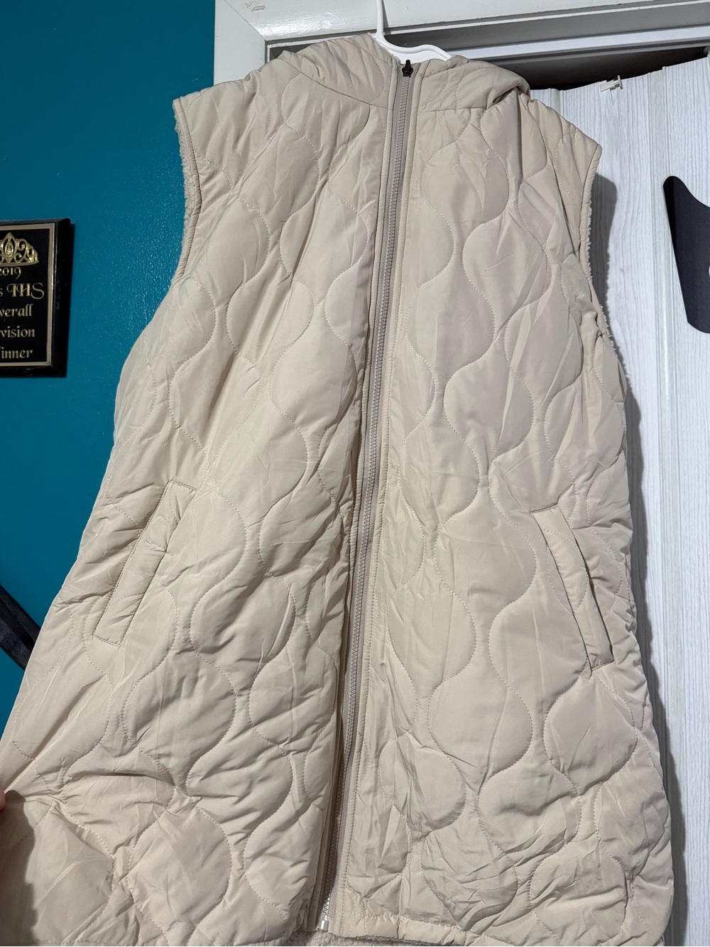 Wish Quilted Hooded Vest in Cream